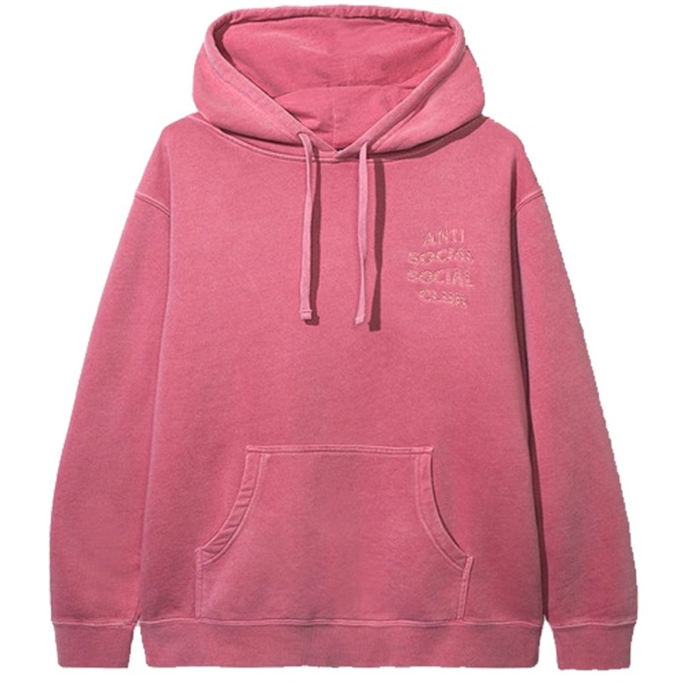Anti Social Social Club dark pink hoodie